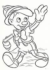 Disney Coloring Walt Character Pages Pinocchio Characters Inside sketch template