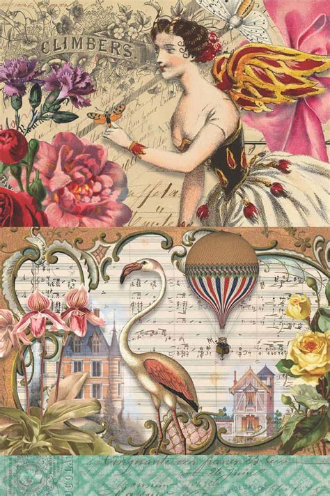 creative collage sheet printables  decoupage tissue paper