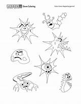 Germs Worksheets Germ Coloring Pages Activity Preschool Bacteria Worksheet Printable Hand Activities Virus Washing Clipart Lesson Kindergarten Kids Template Science sketch template