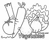 Coloring Pages Fruit Vegetables Fresh Fruits Printable Vegetable sketch template
