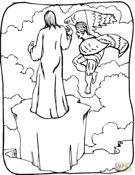 jesus tempted   desert coloring page coloring pages