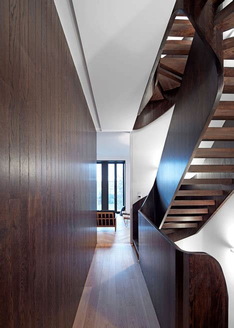 curvaceous oak staircase ascends converted convent by john smart