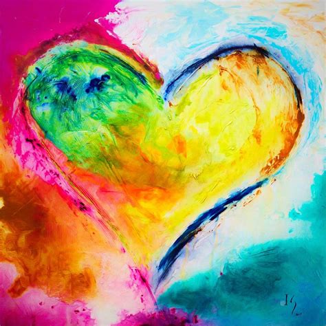 buy love heart paintings  canvas ivan guaderrama art gallery