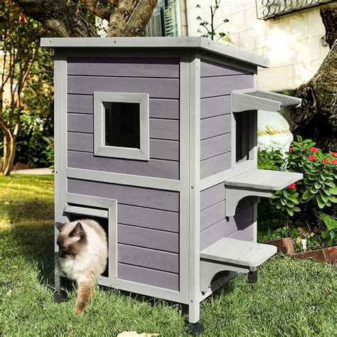 amazoncom outdoor cat house  winter