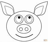 Pig Coloring Head Cartoon Pages Puzzle sketch template