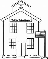 Coloring School House Spring sketch template