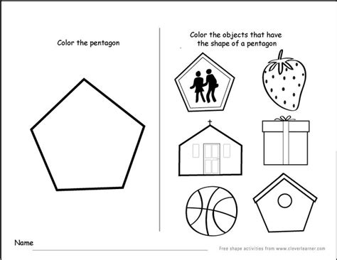 pentagon shape activity  shapes activities shapes kindergarten