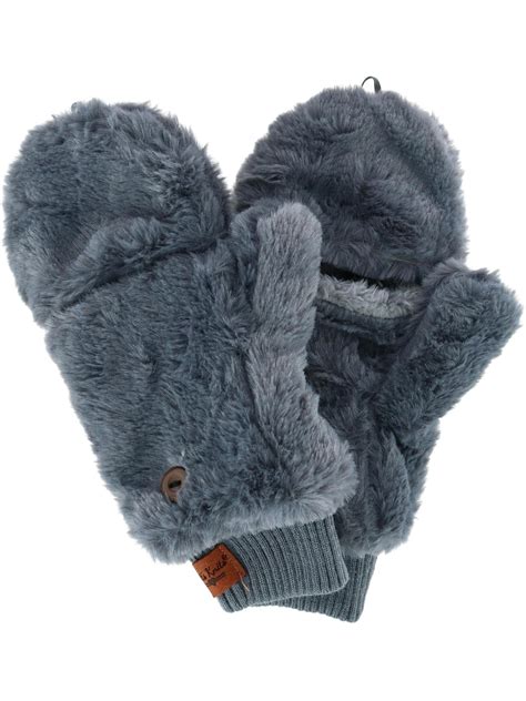 britts knits fuzzy convertible mittens womens walmartcom