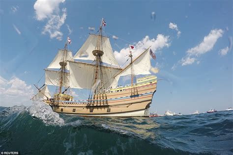 home mayflower ii triumphantly sails  plymouth