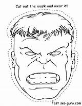 Hulk Printable Coloring Face Cut Pages Superheroes Mask Kids Color Molde Desktop Right Background Set Click sketch template