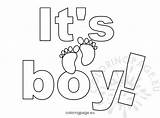 Boy Its Baby Shower Coloring Lettering Clipart Template sketch template