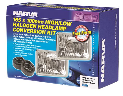 narva h4 165x100mm free foam halogen headlamp conversion kit 12v 60 55w