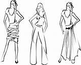 Fashion Sketch Coloring Pages Designer Girls Sketches Vector Woman Stock Printable Elegantwedding Style Mannequin Getcolorings Drawing Bocetos Modern Illustration Sheets sketch template