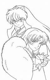 Inuyasha Coloring Pages Anime Kagome Sesshomaru Book Drawings Color Sketch Lineart Outline Personajes Fargelegging Printable Easy Inu Dibujo Kids Sketches sketch template
