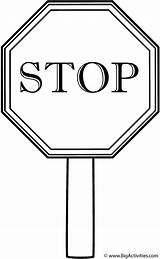 Coloring Stop Post Sign Safety Border Print Thick Signs sketch template