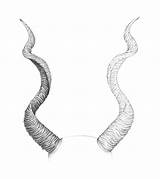 Horns Drawing Twisted sketch template
