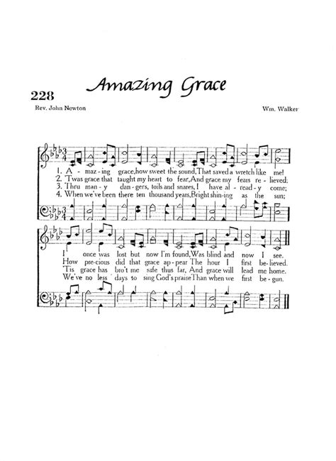 amazing grace   printable hymn sheet   printable