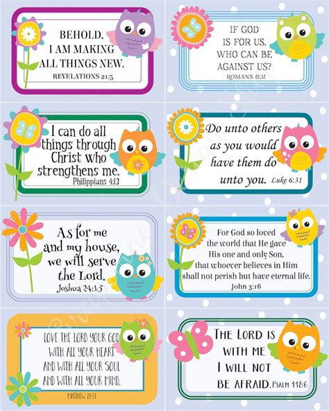scripture memory cards  kids  bible verse cards  etsy