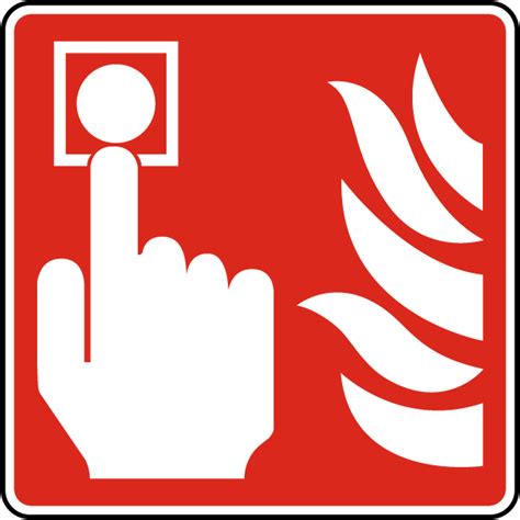 manual pull station fire alarm box sign