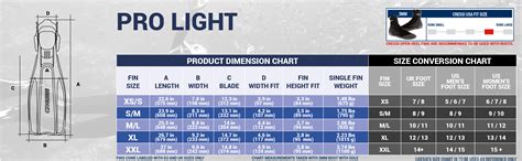 Cressi Light Swim Fins Size Chart Duna