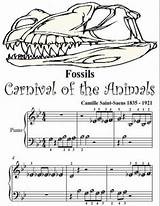Piano Music Sheet Carnival Animals Pdf Fossils Beginner Elementary Tots Worksheets sketch template
