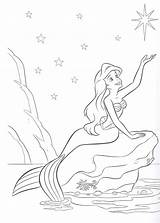 Mermaid Coloring Pages Little Disney Printable Kids sketch template