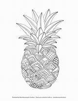 Coloring Pages Pineapple Printable Fruit Mandala Zentangle Fruits Adult Abstract Choose Board Tombowusa Cute sketch template