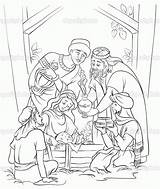 Coloring Pages Kings Three Men Nativity Popular sketch template