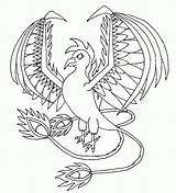 Coloring Mythical Creatures Pages Phoenix Mythological Mystical Creature Drawing Printable Kids Greek Color Animal Clipart Easy Dragon Template Bird Fantasy sketch template