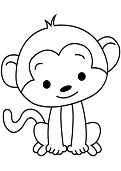 easy  print baby animal coloring pages monkey coloring pages