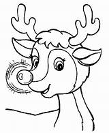 Coloring Reindeer Face Pages Part Kids Deer sketch template