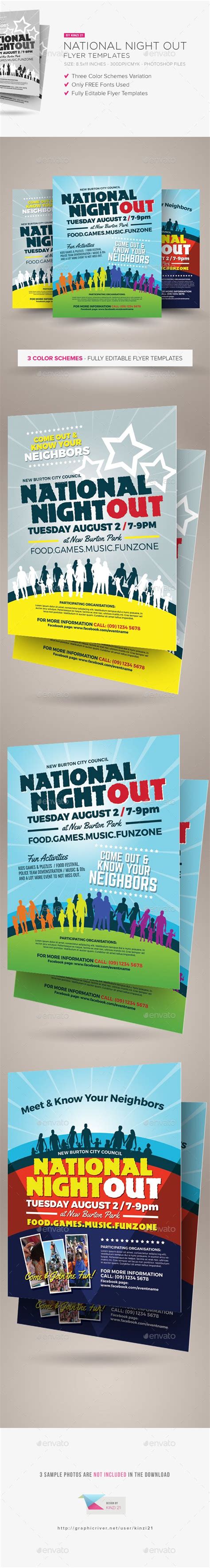 national night  flyer templates flyer template leaflets  flyers
