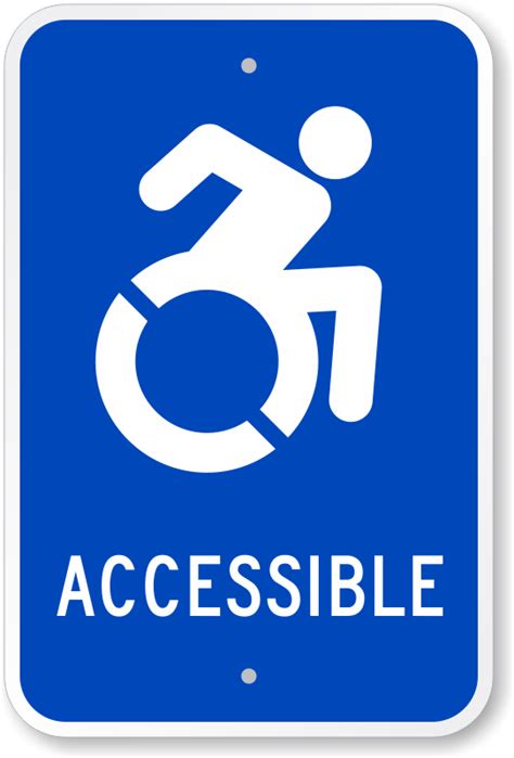 accessible entrance signs directional access