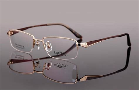 new titanium designer mens half rimless eyeglasses frames prescription