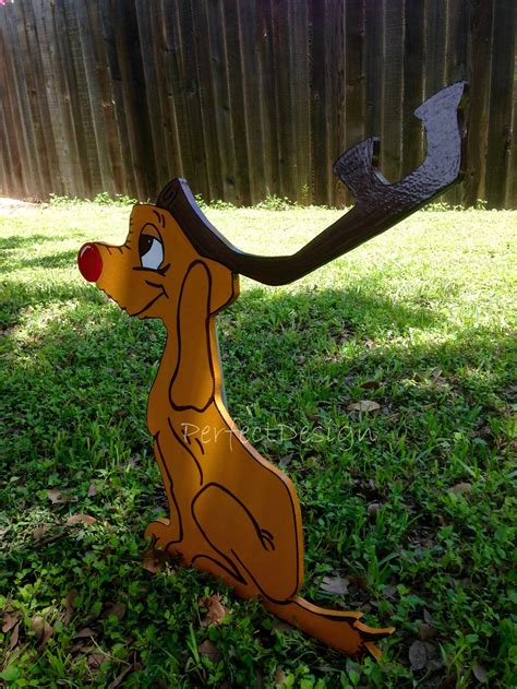 max  reindeer  red nose christmas yard art decoration etsy