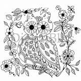 Adult Owl Whimsical Coloring sketch template