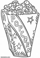Popcorn Coloring Pages Template sketch template
