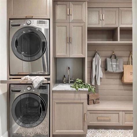 laundry room  stacked washer  dryer ideas