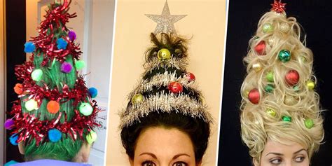 the christmas tree hair trend is festive af