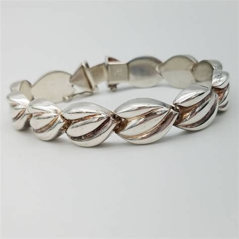 vintage milor italy sterling silver link bracelet  silver link bracelet link bracelets