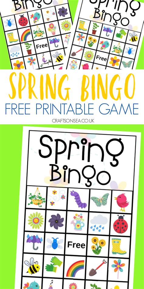 spring bingo  printable crafts  sea