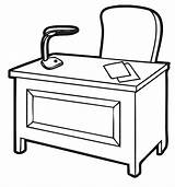 Desk Clipart Clip Office Table Drawing Cliparts Teacher Library Writing Student Furniture Organized Chair Work Desks Phone Clipartpanda Cleaning Room sketch template