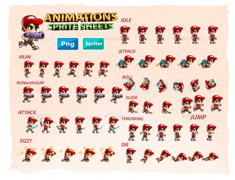 2d game character sprites by pasilan graphicriver