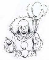 Scary Coloring Pages Creepy Clown Kids sketch template