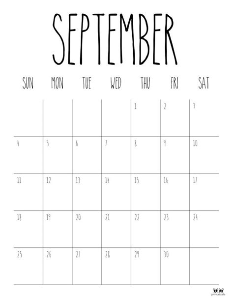 printable september  calendar style    print calendar