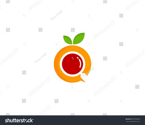 fruit search logo design element stock vector royalty