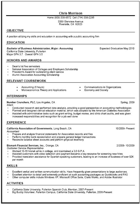 general resume sample career center csuf