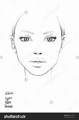 Face Makeup Template Artist Drawing Blank Chart Charts Outline Illustration Fashion Choose Board sketch template