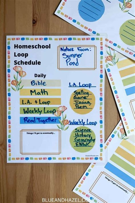 loop schedule printable  homeschoolers blue  hazel