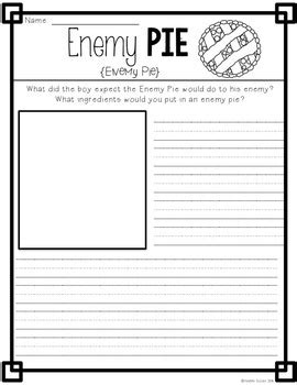 printable  enemy pie worksheets printable worksheets